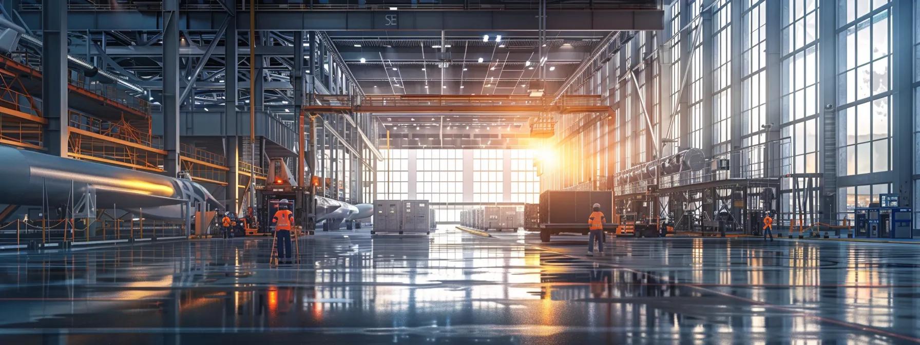 a busy aircraft hangar showcases elevated platforms and open edges, with safety precautions in place as workers navigate around moving forklifts and railcars, highlighting the critical fall hazards present in transportation settings. a busy aircraft hangar showcases elevated platforms and open edges, with safety precautions in place as workers navigate around moving forklifts and railcars, highlighting the critical fall hazards present in transportation settings.