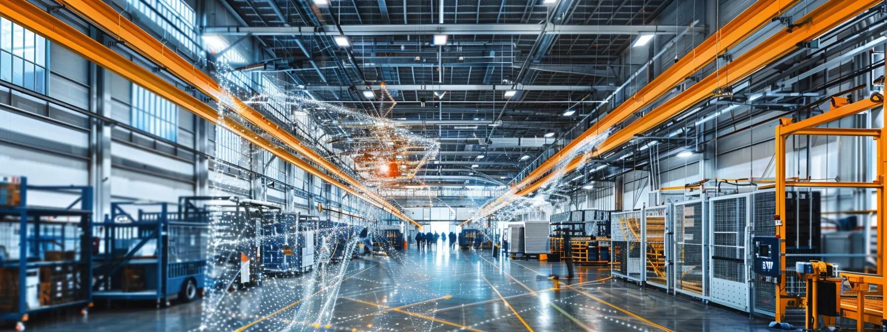 a modern industrial workspace showcases a robust flex cable fall protection system installed overhead, highlighting its sleek design and versatility as workers navigate the area with freedom of movement in a well-lit environment. a modern industrial workspace showcases a robust flex cable fall protection system installed overhead, highlighting its sleek design and versatility as workers navigate the area with freedom of movement in a well-lit environment.